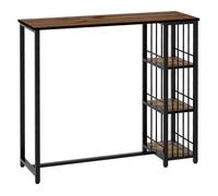 HOMCOM Mesa Alta Cocina con Estantes para 2 Personas 120x40x105cm Marrón y Negro Marrón y Negro
