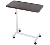 HOMCOM Mesa Auxiliar con Ruedas 77x40x76-100 cm Nogal Oscuro y Blanco