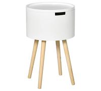 HOMCOM Mesa Auxiliar de Salón Moderna con Tapa Extraíble Ø38x63 cm Blanco