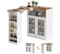 HomCom Mesa Bar Giratoria 90° y Extensible 150x80x105,5 cm Blanco