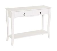 HOMCOM Mesa Consola Aparador Salón Comedor Mueble Recibidor Mesa Auxiliar con Cajones y Estante Diseño Elegante 100x33x76cm White
