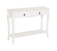 HOMCOM Mesa Consola Aparador Salón Comedor Mueble Recibidor Mesa Auxiliar con Cajones y Estante Diseño Elegante 100x33x76cm White