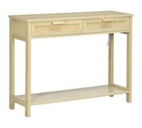 HOMCOM Mesa Consola Mesa de Entrada con 2 Cajones Estilo Rústico 100x30x76 cm