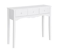 HomCom Mesa consola recibidor 3 cajones madera blanco 100x32x85 cm