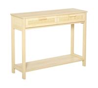 HOMCOM Mesa Consola Mesa de Entrada con 2 Cajones Estilo Rústico 100x30x76 cm