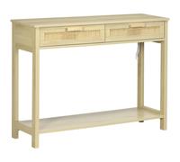 HOMCOM Mesa Consola Mesa de Entrada con 2 Cajones Estilo Rústico 100x30x76 cm