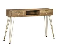 HomCom Mesa consola Mueble recibidor 2 cajones, estante abierto, patas de acero 120x29x79 cm Bronce