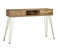 HomCom Mesa consola Mueble recibidor 2 cajones, estante abierto, patas de acero 120x29x79 cm Bronce