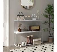 HOMCOM Mesa Consola Recibidor con Estante Abierto 100x30x87 cm Blanco