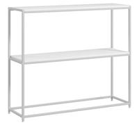 HOMCOM Mesa Consola Recibidor Mesa de Entrada con Estante Abierto y Estructura de Acero Antivuelco para Salón Pasillo 100x30x87 cm Blanco