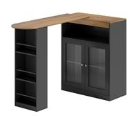 HOMCOM Mesa Bar Giratoria 90° y Extensible 150x80x105,5 cm Blanco Negro