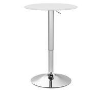 HOMCOM Mesa de Bar con Altura Ajustable Giratoria 360° Base Redonda Mesa Alta de Bar para Cocina Comedor Ø63x67-93 cm Blanco