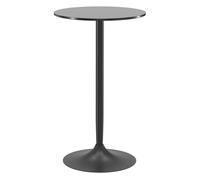 Homcom mesa de bar redonda, mesa de comedor, ø60x102 cm, con encimera laminada y marco de acero, para 2 personas, moderna, para casa, cocina, negro