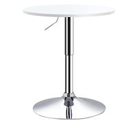 HOMCOM Mesa de Bar Regulable en Altura con Base Redonda Antideslizante para Cocina Comedor Ø60x69-93 cm Blanco Versátil Aosom España