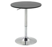HOMCOM Mesa de Bar Regulable en Altura con Base Redonda Antideslizante para Cocina Comedor Ø60x69-93 cm Negro Aosom España