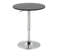 HOMCOM Mesa de Bar Regulable en Altura con Base Redonda Antideslizante para Cocina Comedor Ø60x69-93 cm Negro Aosom España