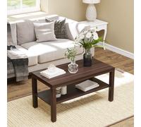 HOMCOM Mesa de Centro Mesita Té Mueble Salón Comedor Mesa Auxiliar Madera Blanco