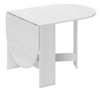 HOMCOM Mesa de Cocina Plegable con Alas Abatibles Mesa Multifuncional de Estilo Moderno de Forma Ovalada 163x80x75 cm Blanco Aosom España