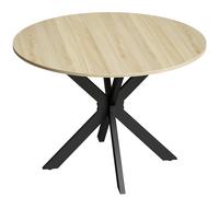 HOMCOM Mesa de Cocina Plegable Redonda para 2-6 Personas con Ala Abatible Marco de Acero Doble X Ø110x76 cm Natural Aosom España