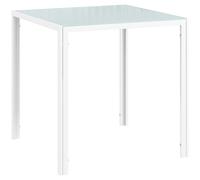 HOMCOM Mesa de Comedor de Cristal Mesa de Cocina Cuadrada para 4 Personas con Patas de Metal para Salón 75x75x75 cm Blanco Aosom España
