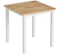 HOMCOM Mesa de Comedor de Madera de Goma, para hasta 4 personas, Madera Natural