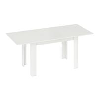 HOMCOM Mesa de comedor extensible, 140/180 x 80 cm Mesa de cocina para 6-8 personas, para cocina, comedor, Blanco