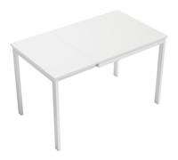 HOMCOM Mesa de comedor extensible 80-120 cm para 4 a 6 personas, mesa de cocina con extensión deslizante, blanco Aosom España
