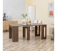 HomCom Mesa de comedor extensible para 4-6 personas - alas abatibles 180x85x75 cm marrón