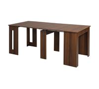 HomCom Mesa de comedor extensible para 4-6 personas - alas abatibles 180x85x75 cm marrón