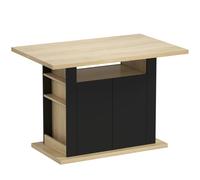 HOMCOM Mesa de comedor isla central de cocina con amplia superficie para 4-6 personas armario 4 puertas 110 x 70 x 75,5 cm negro Aosom España