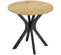 HOMCOM Mesa de Comedor Mesa de Cocina Mesa Redonda, Diseño Moderno, 78 cm x 78 cm x 75 cm, Madera Natural Aosom España
