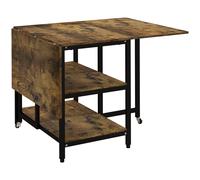 HOMCOM Mesa de comedor Mesa plegable mesa extensible, diseño industrial, 140 cm x 80 cm x 75 cm, Marrón + Negro Aosom España
