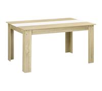 HOMCOM Mesa de Comedor Moderna Mesa de Cocina Rectangular para 4-6 Personas Carga 100 kg para Salón 140x89,5x75 cm Blanco y Roble