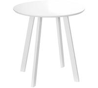HOMCOM Mesa de Comedor Moderna para 2 Personas Mesa de Cocina Redonda con Encimera Brillante y Patas de Metal para Salón Carga 80 kg Ø72x75 cm Blanco