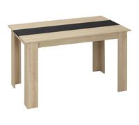 HOMCOM Mesa de Comedor para 4-6 Personas Mesa de Cocina Rectangular Estilo Moderno 120x69x75 cm Roble y Negro