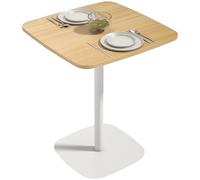 HOMCOM Mesa de Comedor Pequeña para 2 60x60x75cm Madera Natural y Blanco