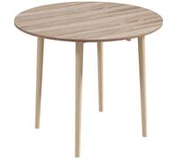 HOMCOM Mesa de comedor plegable con 2 abatibles - mesa redonda extensible - compacta con patas de madera 89x73,5 cm Aosom España
