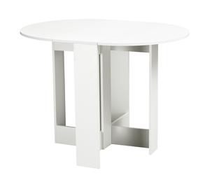 HOMCOM Mesa de Comedor Plegable con 2 Alas Abatibles Mesa Auxiliar de Madera para Cocina Salón 104x76x73,7 cm Blanco Aosom España