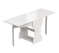 HOMCOM Mesa de comedor plegable Mesa de cocina con almacenamiento para 2-4 personas Mesa plegable para espacios pequeños Comedor 160 x 60 x 75 cm Blanco Aosom España