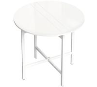 HOMCOM Mesa de comedor plegable, mesa de cocina redonda Ø 80 cm para 4 personas con 2 alas abatibles, patas de acero, blanco Aosom España