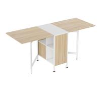 HOMCOM Mesa de Comedor Plegable Multifuncional con 4 Compartimentos Espacio Reducido Salón Madera 3 Formas Ahorro de Espacio Aosom España
