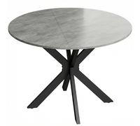 HOMCOM Mesa de comedor plegable para 2-6 personas, mesa redonda plegable con estructura de acero doble en X, tablero grueso, gris cemento