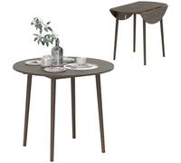 HOMCOM Mesa de Comedor Plegable para 4, Redonda abatible, Moderna, Gris