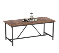 HOMCOM Mesa de Comedor Rectangular para 6-8 Personas Estilo Industrial con Patas de Metal 180x80x75,5 cm Marrón Rústico
