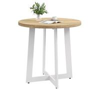 HOMCOM Mesa de Comedor Redonda para 4 Personas Tablero de Madera Ø80x75 cm Roble Roble