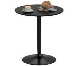 HOMCOM Mesa de Comedor Redonda Mesa de Cocina Moderna Ø70x75 cm para 2 Personas con Base de Acero y Almohadillas Antideslizantes para Salón