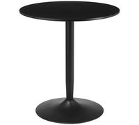 HOMCOM Mesa de Comedor Redonda Mesa de Cocina para 2 Personas con Base de Acero y Almohadillas Antideslizantes Ø70x75 cm Negro