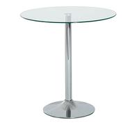 HOMCOM Mesa de Comedor Redonda para 2 Personas Ø70 cm Moderna Plateada