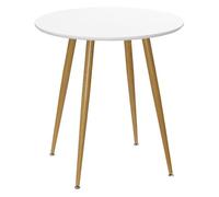 HOMCOM Mesa de Comedor Redonda para 2 Personas Mesa de Cocina Estilo Nórdico con Patas de Metal Ø72x75 cm Blanco Mate Aosom España