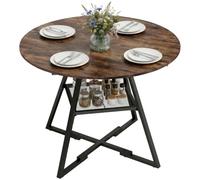 HOMCOM Mesa de Comedor Redonda para 4 Personas Ø100x76 cm Marrón Rústico